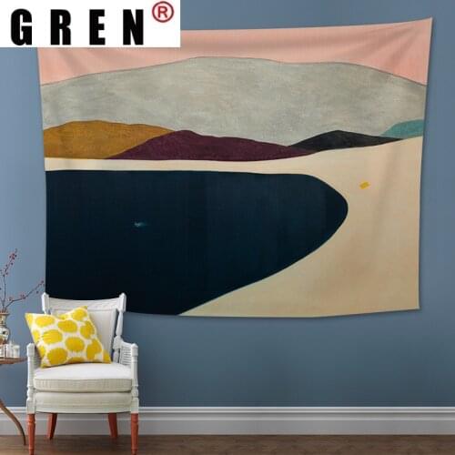 GREN Mountain Landscape Abstract Tapestry Wall Hanging Covering Rugs Background Cloth Beach Mat Blanket Art Bedroom Dorm Decor
