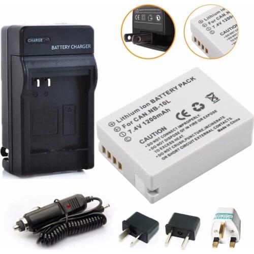 Probty NB-10L NB10L NB 10L Digital Battery +Charger for Canon PowerShot G15 G1X G16 SX50 SX40 G3X SX40HS SX50HS SX60HS Camera