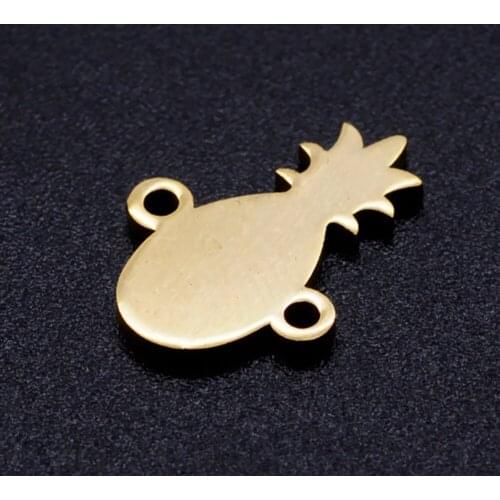 10pcs/lot Stainless Steel Pineapple Charms Metal 11*15 mm Charms Mirror Polished Fruit Charms For Jewelry Making Accessories