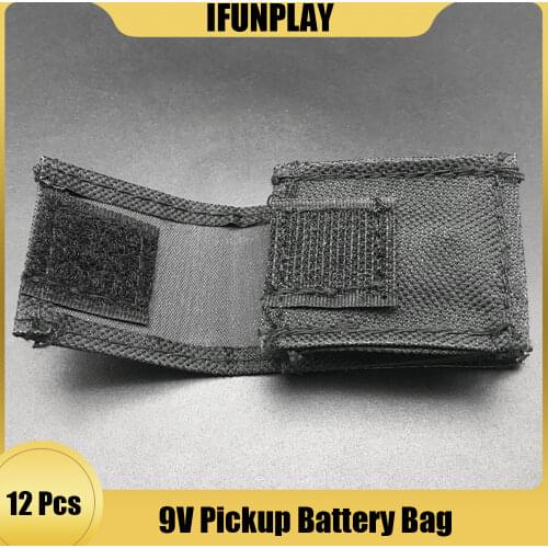 12/60pcs Nylon Guitar Bass Active Pickup Battery Bag Cover Bag Holder 9V Compartment Acoustic Electric Guitar Aaccessories