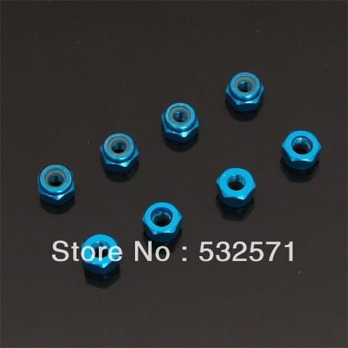 122048 HSP ( 02191B ) Upgrade Spare Parts For 1/10 R/C Model Car Blue Aluminum Nylon Nut M3 122048