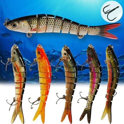 14cm Artificial 8 Segment Swimbait Lures Fishing Bait Crankbait Fish Tackle