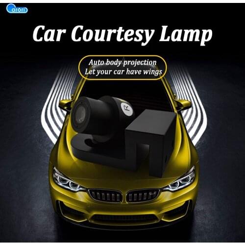 2pcs Universal Car Courtesy Lamp Welcome Lights Angel Wing Body Projection Lamp LED Safety Warning Auto Decorative Ambient Light