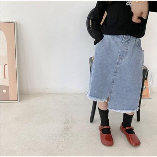 2020 Wholesale New Girls Denim Skirt Autumn Fashion Girls Skirts 2-7t QH88