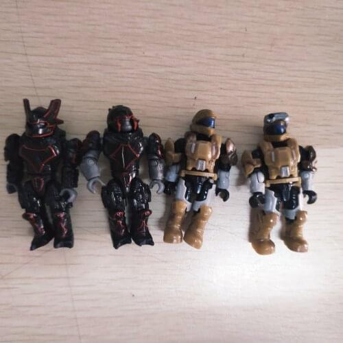 Lot of 4pcs Mega Construx HALO ODST Squad Ambush Brutes Captain Minor Mini Action Figure Building Toy