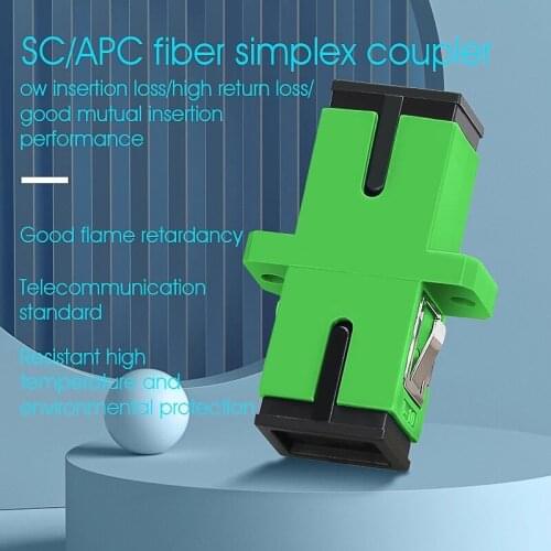 300PCS SC/APC Single Mode Optical Fiber Connector Flange Head Coupler Square Joint Adapter