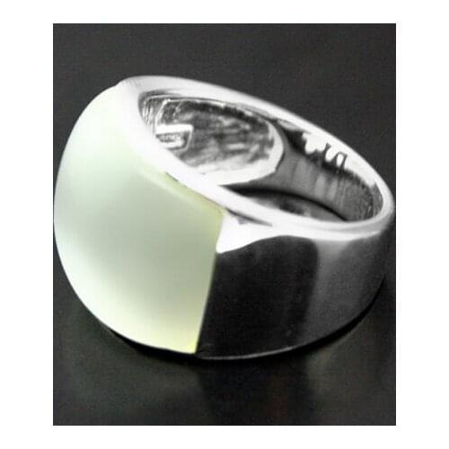 7*20mm 925 STERLING SILVER NATURAL CLEAR WHITE OPAL RING SIZE 7/8/9/10