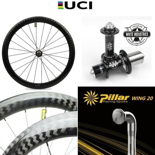 700c Carbon Bicycle Wheel Road Bike Wheelset With White Industries T11 Hub Pillar Wing 20 Light Weight Spokes