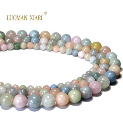 AAA+Natural Stone Beads High Quality Round Morganite For Jewelry Making Beadwork DIY Bracelet Necklace 6/8/10mm Strand 15.5