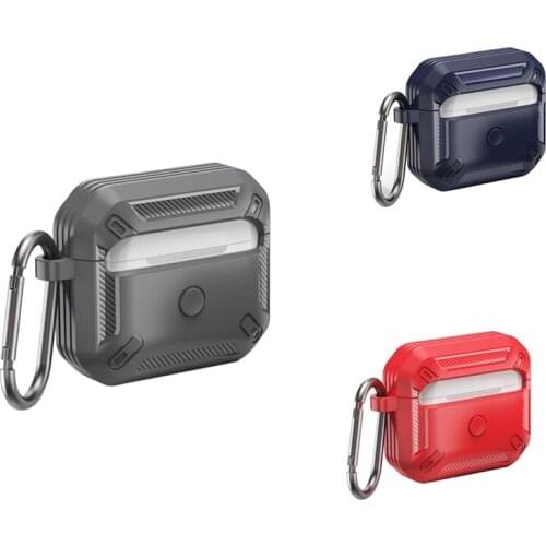 For Apple Pro3 Generation Earphones Four-Sided Carbon Fiber Tpu Protective Cover, Durable and with Lock