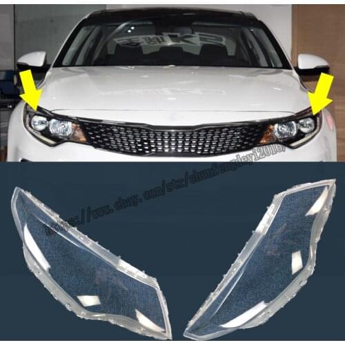 For Kia Optima K5 2016-2018 Car Headlight Lens Headlamp Cover Left Right 1Pair Car modification accessories