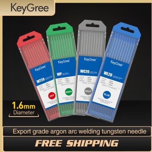 KeyGree TIG Tungsten Rods Professional 1.6mm 150mm Tungsten Electrode for TIG Welding Machine/TIG Torch