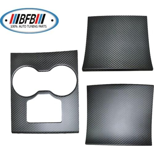 Matt Black Carbon Fiber Center Console Panel Cover Trim Parts For Tesla Model 3