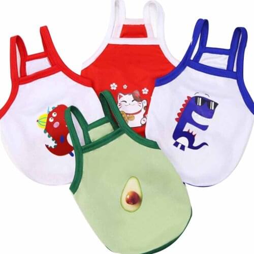 Cute Fruit Print Puppy Clothes Small Dog Summer Puppy Clothes Pet Cat Vest Cotton T-shirt Pug Costume Ropa Perro