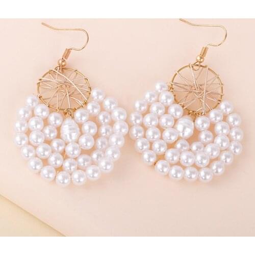 Ximei Fashion Multi - Layered Pearl Earrings Metal Ear For Women Exaggerate Jewelry