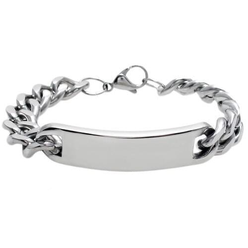 316L Stainless Steel Silver Color Mens Link Chain ID Bracelets New Fashion Jewellery, Wholesale Free shipping