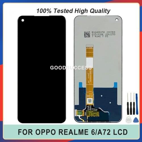 100% Tested 6.5'' For OPPO Realme 6 / OPPO A72 / OPPO A52 LCD Display Touch Screen Panal Glass Assembly Repair Part with Tools