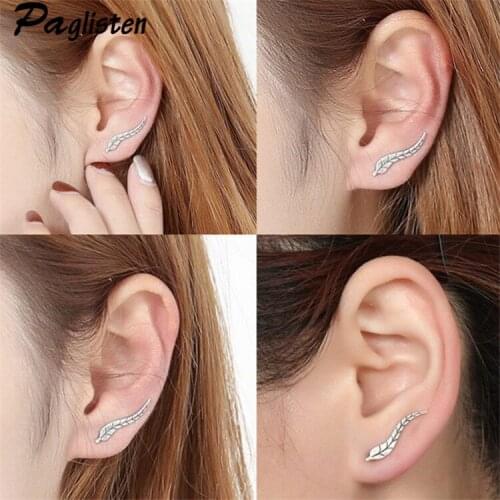 New Fashion Leaf Ear Jacket Earrings for Women Simple Style Earings Jewelry