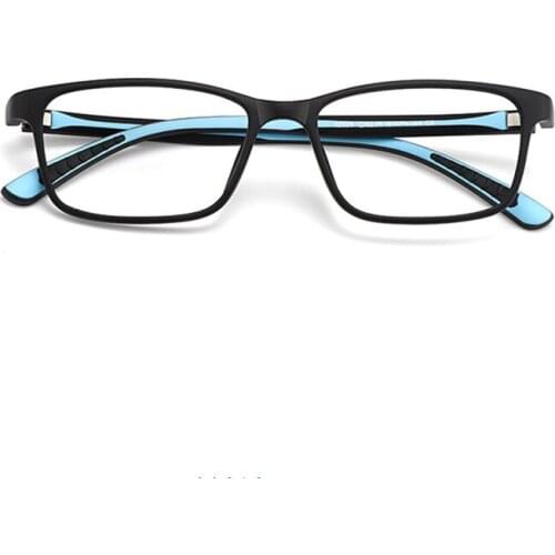 New TR90 Anti Blue Two-color Spectacle Frame Mens Retro Square Thin Eyeglasses Ladies Simple And Comfortable Myopia Eyewear