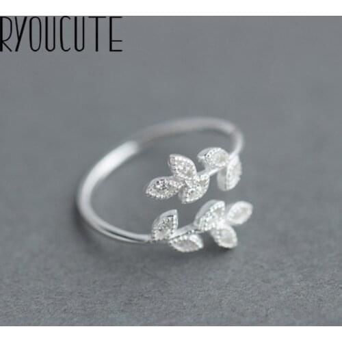 Original Design Popular Crystal Leaf Finger Ring Simple Rings for Women Wedding Engagement Jewelry Gifts