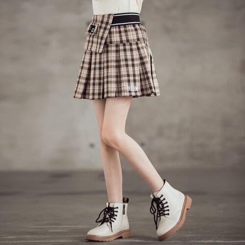 2021 Autumn Winter New Baby Girls Plaid Skirts Korean Fashion College Style Mini Skirt for Girls 4-11 Y Kids Velvet Woolen Skirt