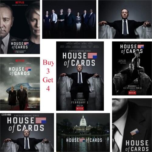 House of Cards Posters Wall Stickers White Coated Paper Prints Clear Image Home Decoration Livingroom Bedroom Bar Home Art Brand