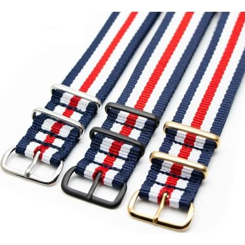 Nylon Strap 2Blue 2White 1Red 18MM 20MM 22MM Premium Wristband High Quality Replacement Watchband Suitable For Men Women