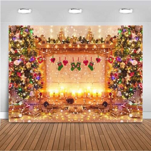 Christmas backdrop for photography X-mas tree background for photo booth studio Christmas Fireplace backdrop for photo studio