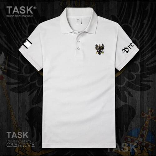 Casual Polo Shirt Men Funny Print Prussia King Black Polo Cotton Short Sleeve Mens Designer Polos Homme XXXL Poloshirt collared