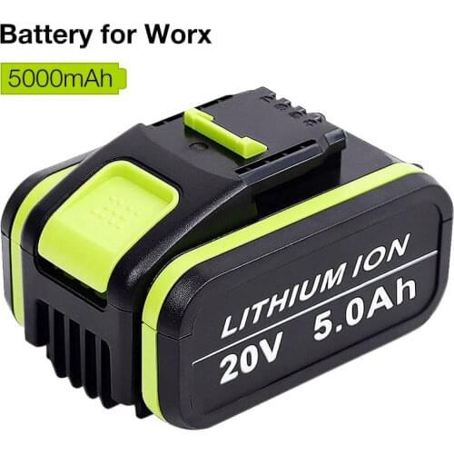 20V 5.0Ah Li-Ion Power Tool Replacement Rechargeable Battery for Worx WA3553 WA3551 WX390 WX176 WX178 WX550 WX678 WX373 WA3572