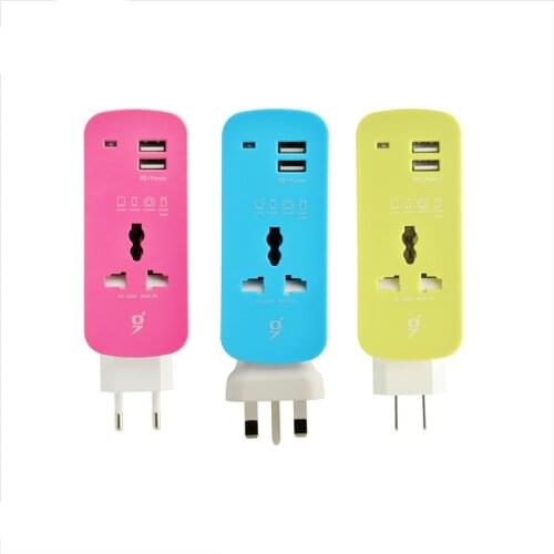 Power Strip With USB Portable Extension Socket US UK European EU Plug 1.5m Cable Power Strip Travel Adapter Smart Phone Charger