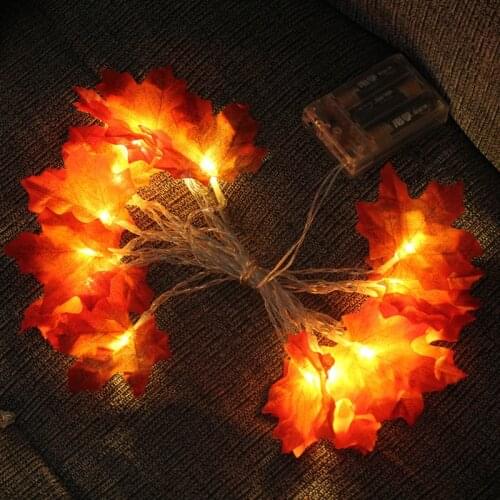 Halloween Decoration Maple Leaves LED Light String Room Decor Lamp Christmas Tree Decoration Garland Lights