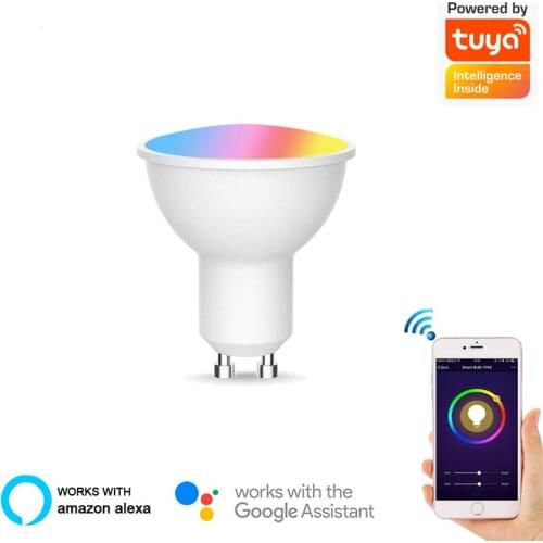 GU10 Spotlight WiFi Smart Light Bulb 5w 4w RGB+CW 2700-6500K Smart Bulb App Remote Control RGB Light Lamp For Alexa Google Home