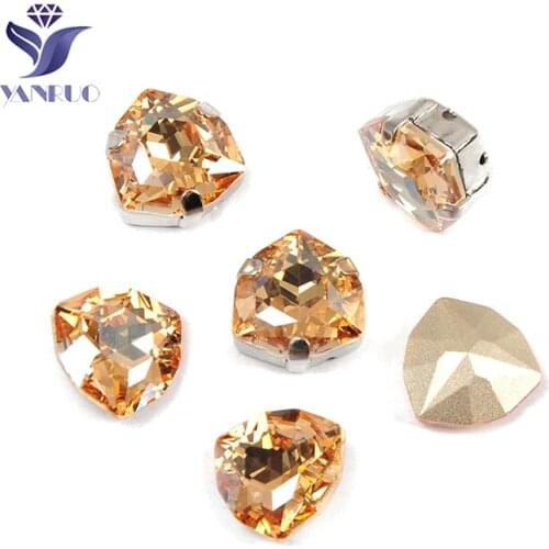 YANRUO 4706 Golden Shadow GSHA Top Quality Sewing Glass Rhinestones Fancy Crystal With Claws Stones For Clothing
