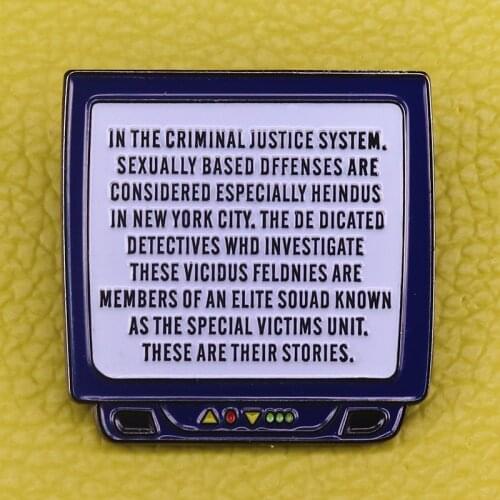 Law and Order SVU Enamel Pin TV Crime Show Funny Retro Gift
