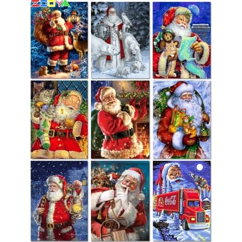 ZOOYA 5D DIY Diamond Painting Christmas Diamond Mosaic Winter Diamond Embroidery Santa Claus Full Square Cross Stitch Home Decor