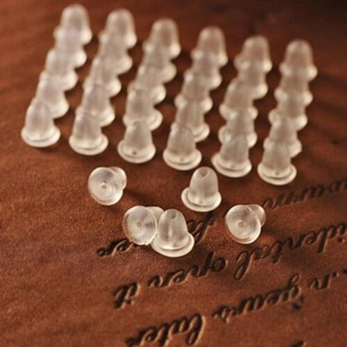 100pcs/lot Wholesale Rubber Earring Backs Earnuts Bullet Blocked Plugging Stud Earrings Stopper Back Plug Jewelry Accessories