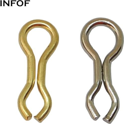 INFOF 200pcs Fishing Connector Snaps Brass Wire Sinker Eyelets Carp Fishing Swivels Clip Tackle Accessories Fishing Plumbs