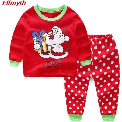 2021 Kids Christmas Pajamas Pijama Infantil Girls Gecelik Clothes Boys Nightgown Santa Pyjamas Pajama Set Enfant Koszula Nocna