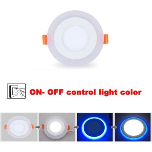 3 Model LED Downlight Ceiling Recessed panel Light round square Led Panel Blue+White 2 color AC85-265V Driver Included