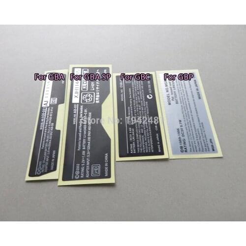 5pcs/lot High Quality For Game boy Label Sticker For GameBoy GBA GBC GBP GBA SP Console Back Tag