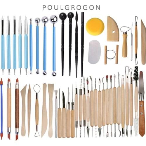 51pcs clay sculpture, clay tools, carving, acrylic, nail combination art knife, ceramic craft Office