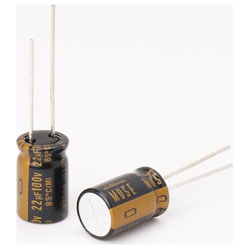 6 Pieces Nichicon Audio Capacitor Coupling Filter Capacitor 22uF 100V KZ Series 100v 22uf 10x16mm