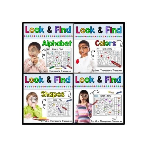 8 Products of Look and Find Hidden Picture Puzzles BUNDLE Learning English PDF electronic file