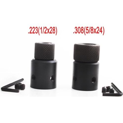 For aluminum 10/22 muzzle brake adapter 1/2x28 and 5/8x24.750 barrel end threaded protective sleeve. 223.308