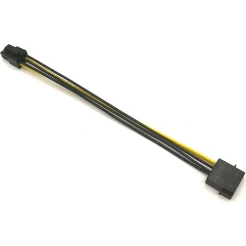 100pcs IDE Molex 4Pin to PCI-E 6Pin Power Adapter Cable