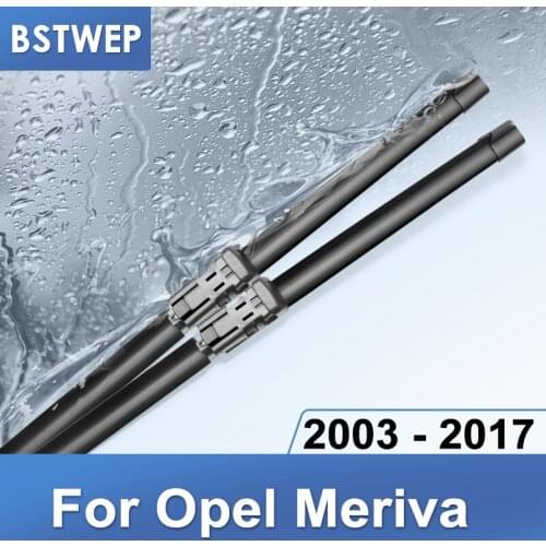 BSTWEP Wiper Blades for Opel Meriva Fit Hook Arms / Push Button Arms Model Year From 2003 to 2017