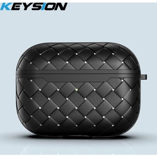 KEYSION Earphone Case for Apple Airpods Pro Soft Silicone Weave shockproof protection Back Cover For Airpods 3 2 1 Air Pods 3