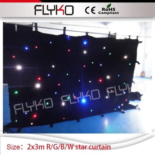 Customized size 7ft*10ft led star curtain nightclub stage led wedding backdrop R/G/B/W star curtain
