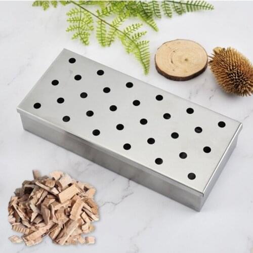 Barbecue tools stainless steel smoke box fruit wood box charcoal box BBQ matching cigarette box